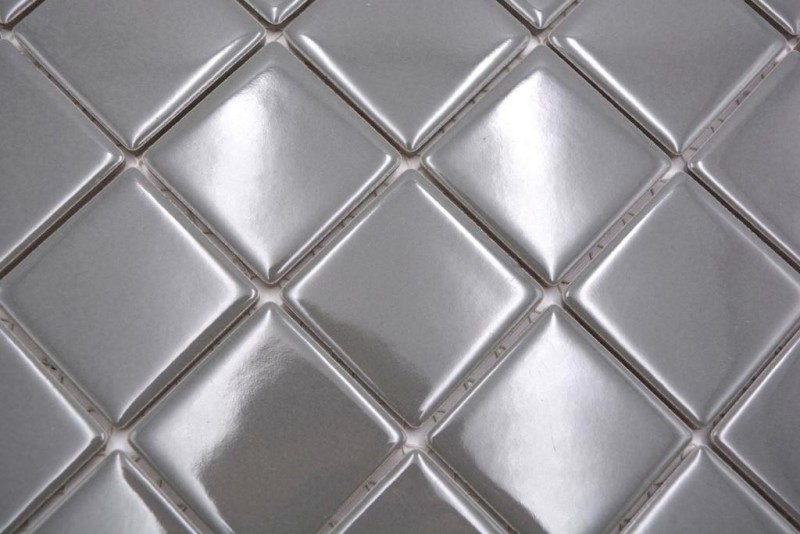 Azulejo de mosaico de cerámica de metal gris brillante azulejo backsplash pared de la cocina MOS16B-0204