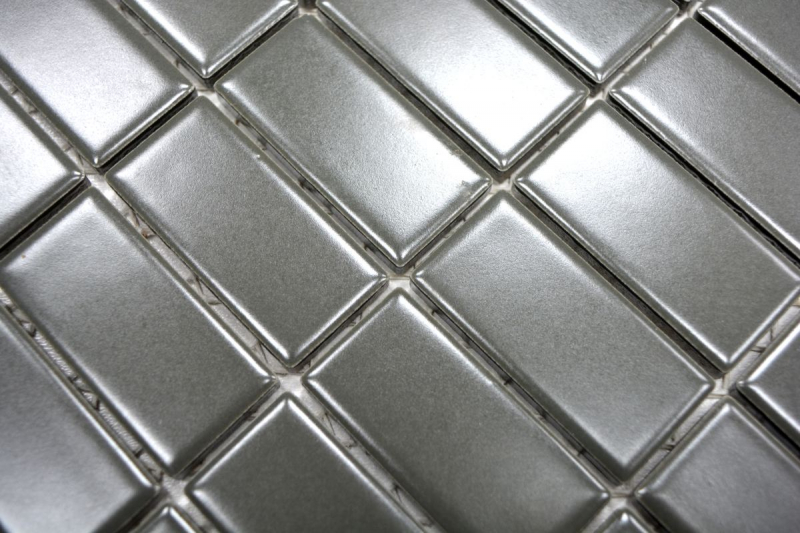 Mosaico de azulejos de cerámica de metal gris varillas de metal mate MOS24B-0211_f