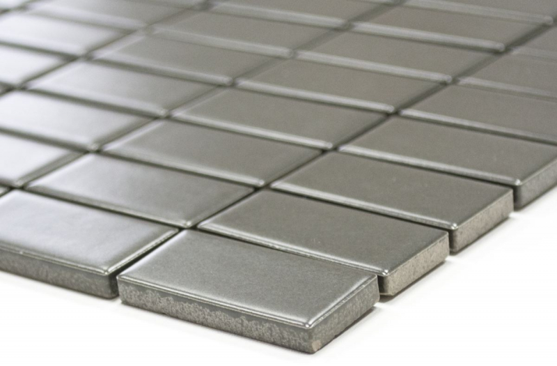 Mosaico de azulejos de cerámica de metal gris varillas de metal mate MOS24B-0211_f