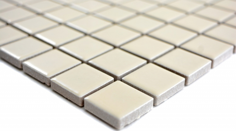 Muestra de mano mosaico azulejo magnolia beige mate backsplash mosaico de cerámica MOS18D-1911_m