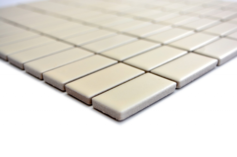 Muestra de mano mosaico cerámica barras beige mate azulejo WC azulejo de baño MOS24D-1911_m