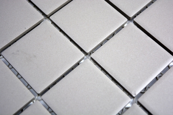 Muestra de mano azulejo mosaico cerámica gris claro sin esmaltar salpicadero de cocina MOS14-1202_m