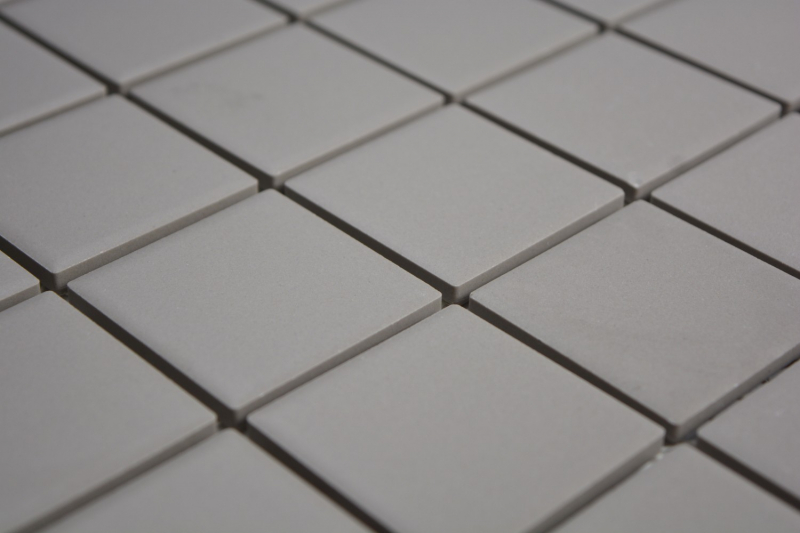 Muestra de mano azulejo mosaico cerámica gris claro sin esmaltar salpicadero de cocina MOS14-1202_m