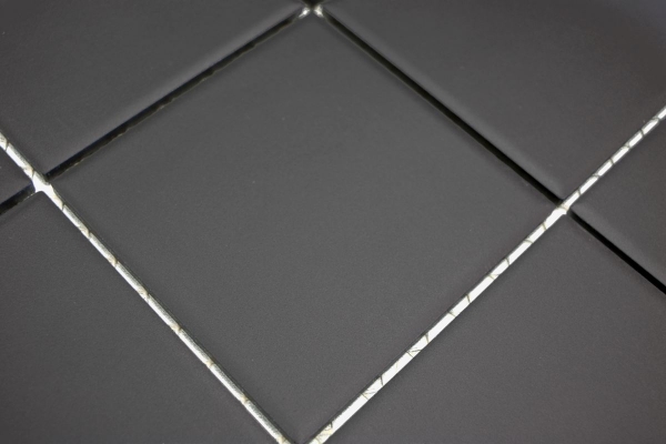 Muestra de mano mosaico azulejo cerámica negro sin esmaltar cocina splashback MOS14-CU922_m