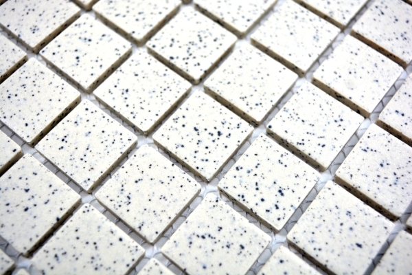 Muestra de mano azulejo mosaico cerámica crema blanco moteado sin esmaltar plato de ducha azulejo de suelo MOS18-0103-R10_m