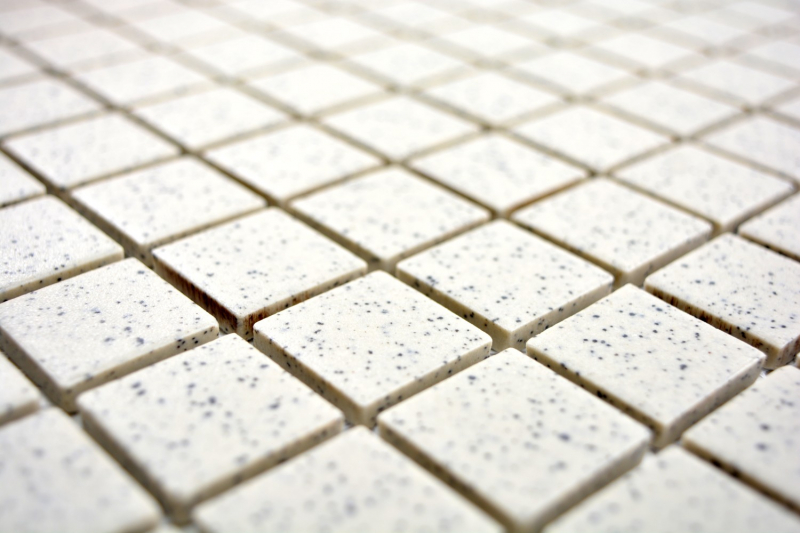 Muestra de mano azulejo mosaico cerámica crema blanco moteado sin esmaltar plato de ducha azulejo de suelo MOS18-0103-R10_m