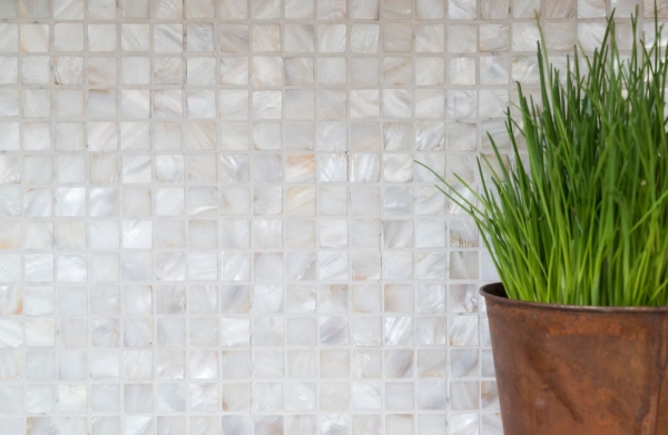 Muestra de mano azulejo mosaico concha nácar azulejo de pared azulejo de baño MOS150-SM201_m