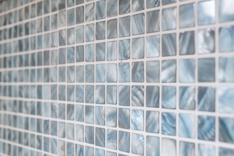 Madre de la perla mosaico concha mosaico azul gris azulejo backsplash pared de la cocinaMOS150-SM2582