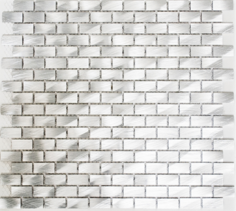 Mosaico azulejo aluminio plata ladrillo backsplash pared de la cocina MOS48-0204