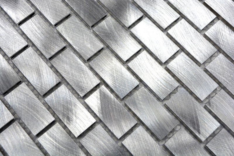Mosaico azulejo aluminio plata ladrillo backsplash pared de la cocina MOS48-0204