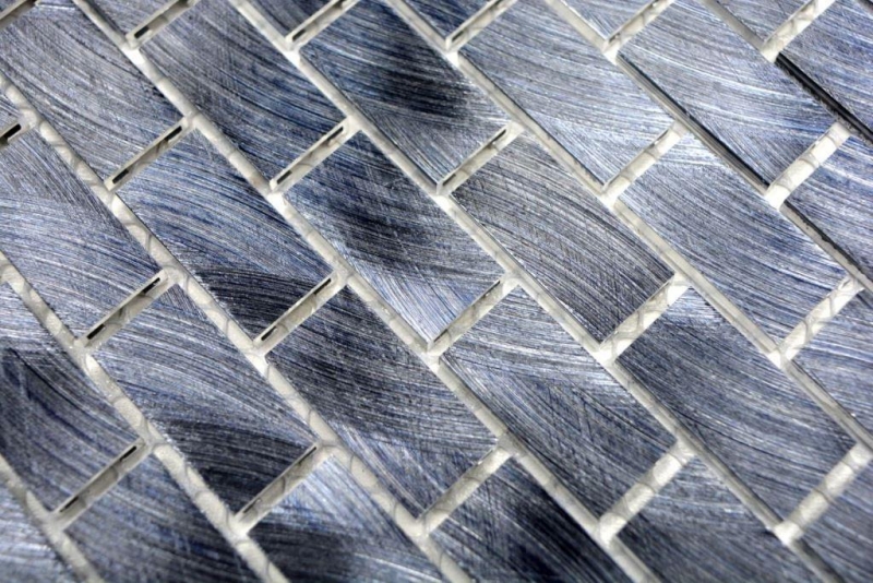 Mosaico de aluminio ladrillo negro backsplash pared de la cocina MOS48-0304
