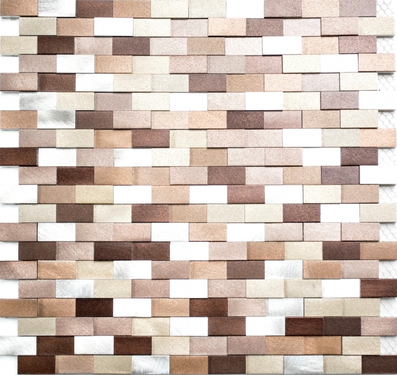 Mosaico azulejo aluminio ladrillo 3D plata cobre azulejo espejo MOS49-0207