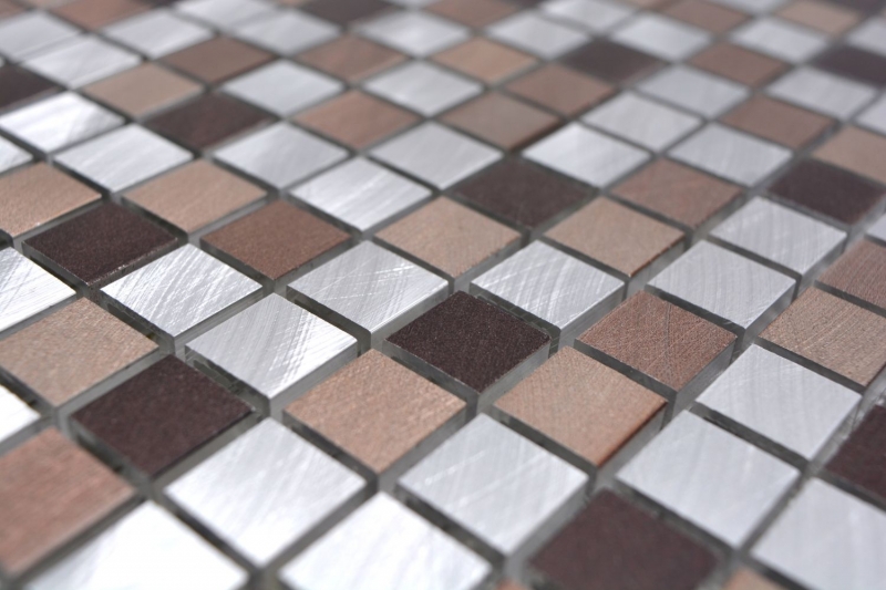 Mosaico azulejo aluminio beige marrón cobre pared cocina azulejo espejo MOS49-A971