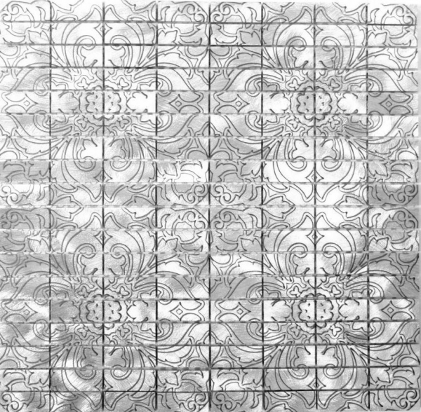 Muestra de mano mosaico azulejo aluminio rectángulo aluminio plata azulejo backsplash cocina MOS49-C101D_m