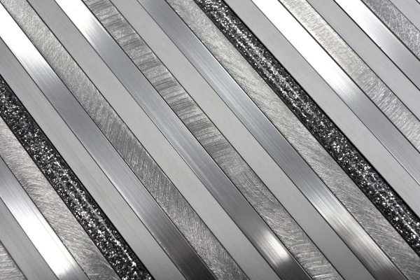Mosaico panel trasero aluminio compuesto aluminio plata mate cepillado pulido brillo plata MOS49-L401GS_f