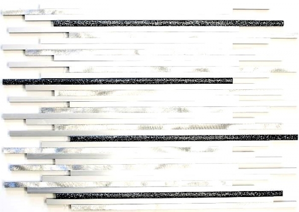 Mosaico de azulejos barras de aluminio compuesto plata mate cepillado pulido brillo negro MOS49-L402GB