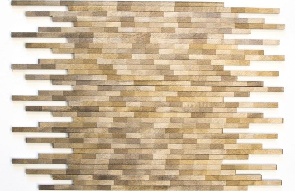 Muestrario manual mosaico Aluminio marrón compuesto Alu Ladrillo cepillado Color Oscuro MOS49-L103D_m