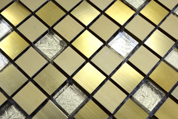 Muestra de mano mosaico azulejo aluminio translúcido aluminio vidrio mosaico Crystal oro MOS49-A307_m