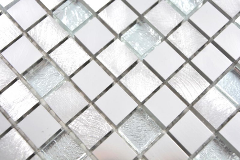 Mosaico azulejo aluminio vidrio mosaico plata azulejo backsplash cocina backsplash MOS49-A309F