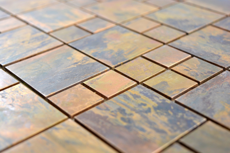 Muestra de mano mosaico azulejo cobre combinación marrón cocina MOS49-1502_m
