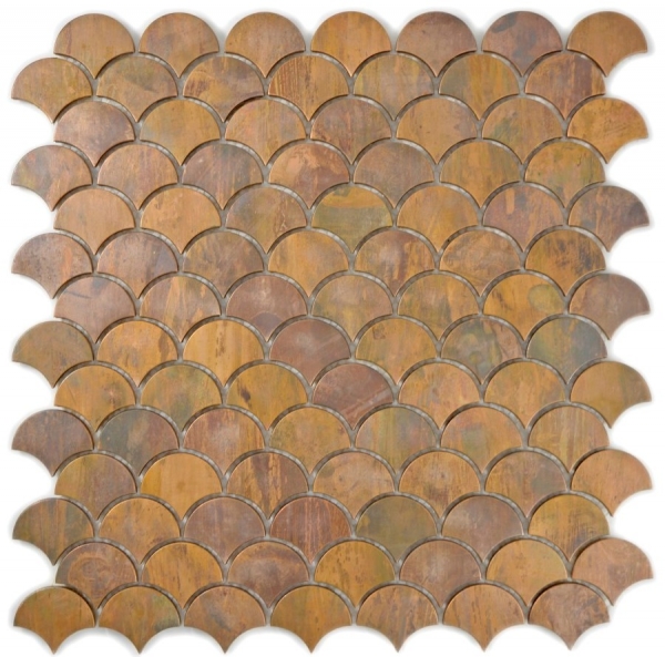 Muestra de mano mosaico azulejo cobre cobre ventilador cocina marrón MOS49-1504_m