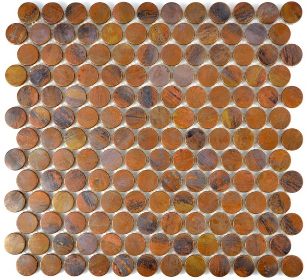 Muestra de mano mosaico azulejo de cobre botón de cobre marrón cocina MOS49-1506_m