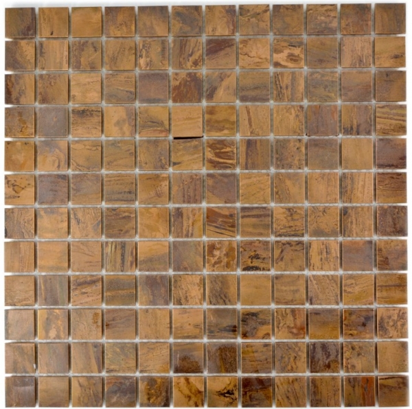 Muestra de mano mosaico azulejo cobre cobre marrón cocina MOS49-1510_m