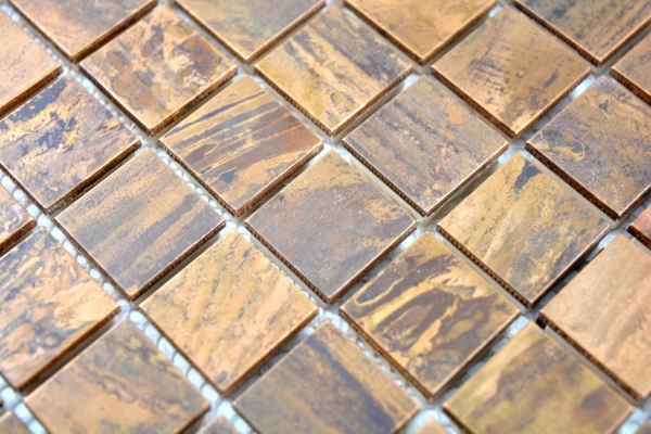 Muestra de mano mosaico azulejo cobre cobre marrón cocina MOS49-1510_m