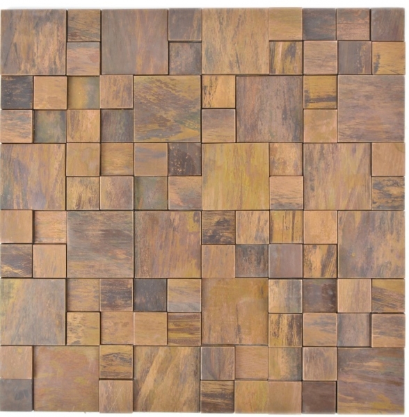 Muestra de mano mosaico azulejo cobre combinación 3D cocina marrón MOS49-1512_m
