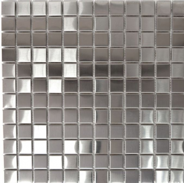 Muestra de mano mosaico azulejo acero inoxidable plata acero cepillado azulejo backsplash cocina MOS129-23D_m