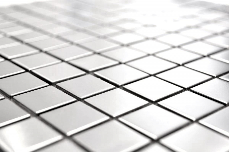 Muestra de mano mosaico azulejo acero inoxidable plata acero cepillado azulejo backsplash cocina MOS129-23D_m