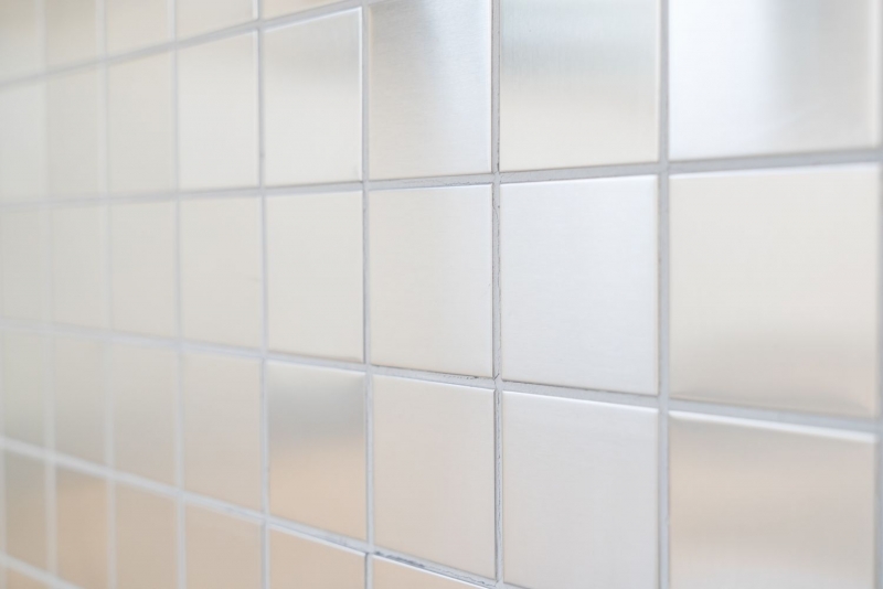 Acero inoxidable azulejo de mosaico de plata cepillado mate azulejo backsplash pared de la cocina MOS129-48D