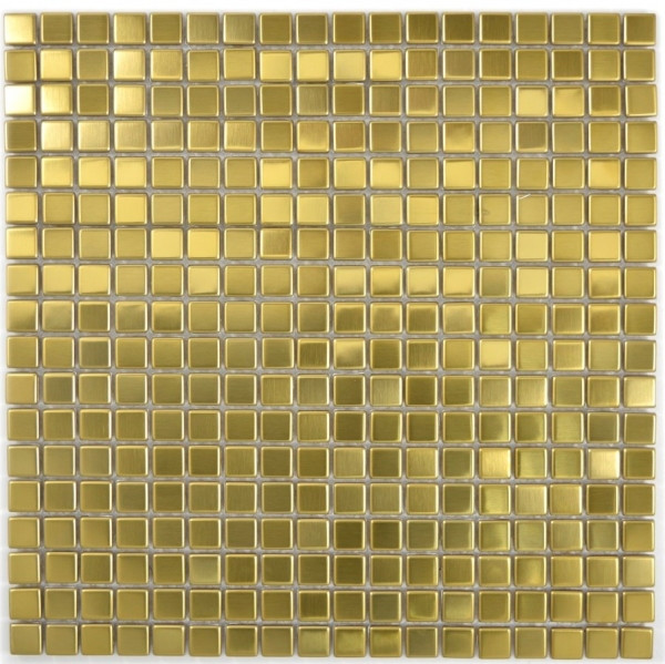 Acero inoxidable azulejo de mosaico de oro cepillado mate azulejo backsplash pared de la cocina MOS129-0707