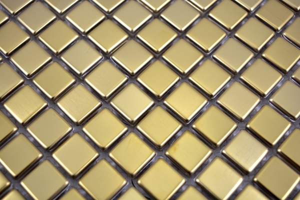 Acero inoxidable azulejo de mosaico de oro cepillado mate azulejo backsplash pared de la cocina MOS129-0707