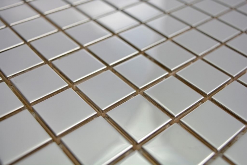 Acero inoxidable azulejo de mosaico de plata brillante azulejo backsplash pared de la cocina MOS129-23G