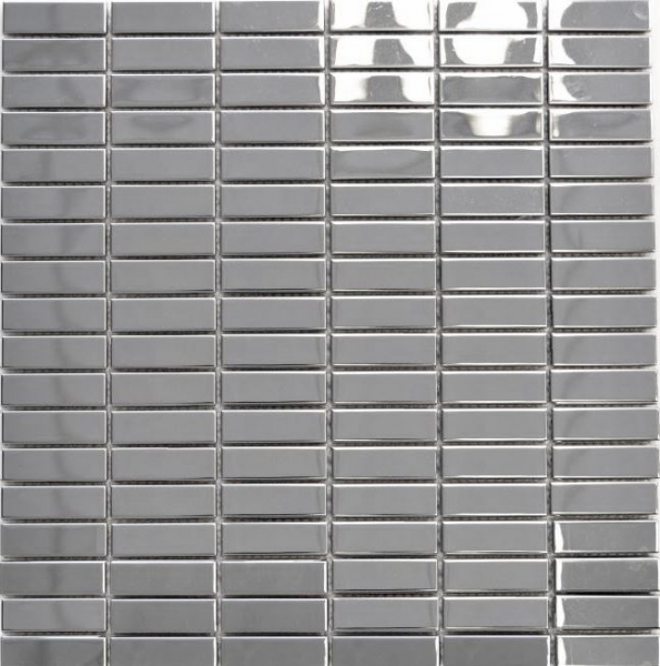 Acero inoxidable azulejo de mosaico de plata rectángulo brillante azulejo backsplash pared de la cocina MOS129-0215