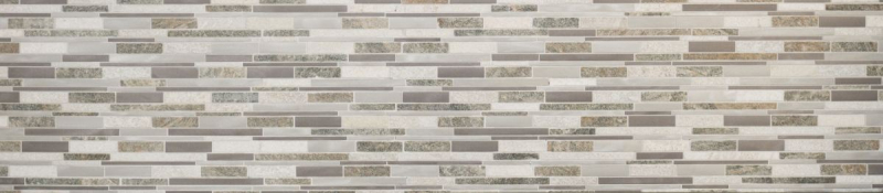 Muestra de mano mosaico azulejo cuarcita piedra natural aluminio plata gris claro beige compuesto MOS49-XSA535_m