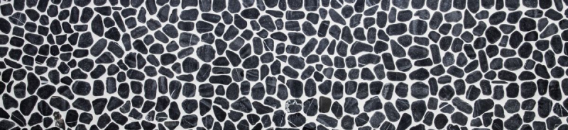 Mosaico azulejo río guijarro piedra guijarro corte negro MOS30-0302_f
