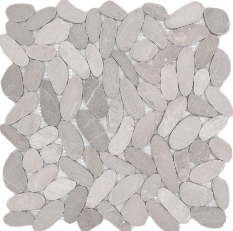 Río guijarro piedra guijarro beige claro marrón guijarro corte azulejo backsplash plato de ducha plato de ducha cuarto de baño - MOS30-IN10