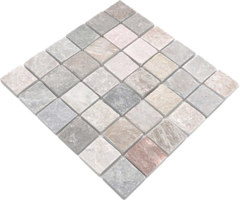 Cuarcita piedra natural mosaico azulejo beige gris pared piso ducha cocina splashback azulejo backsplash - MOS36-0204