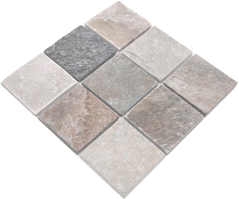 Cuarcita piedra natural mosaico azulejo beige gris pared piso ducha cocina splashback azulejo backsplash baño - MOS36-0210