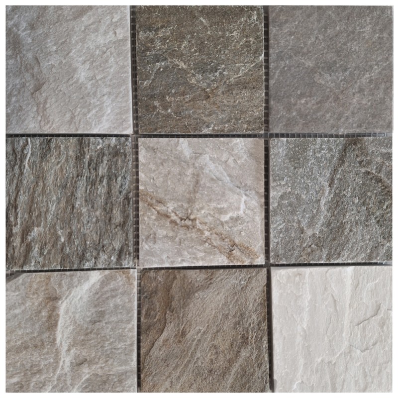 Cuarcita piedra natural mosaico azulejo beige gris pared piso ducha cocina splashback azulejo backsplash baño - MOS36-0210