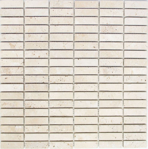 Mosaico de azulejos de travertino de piedra natural de color beige varillas Chiaro Antique Travertino MOS43-46158_f