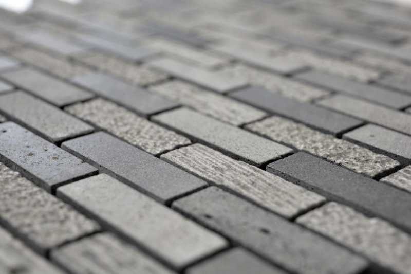 Mosaico de mármol de piedra natural gris cemento gris antracita ladrillo mirada talla azulejo backsplash cocina - MOS40-B49