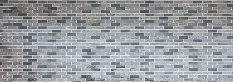 Mosaico de mármol de piedra natural gris cemento gris antracita ladrillo mirada talla azulejo backsplash cocina - MOS40-B49