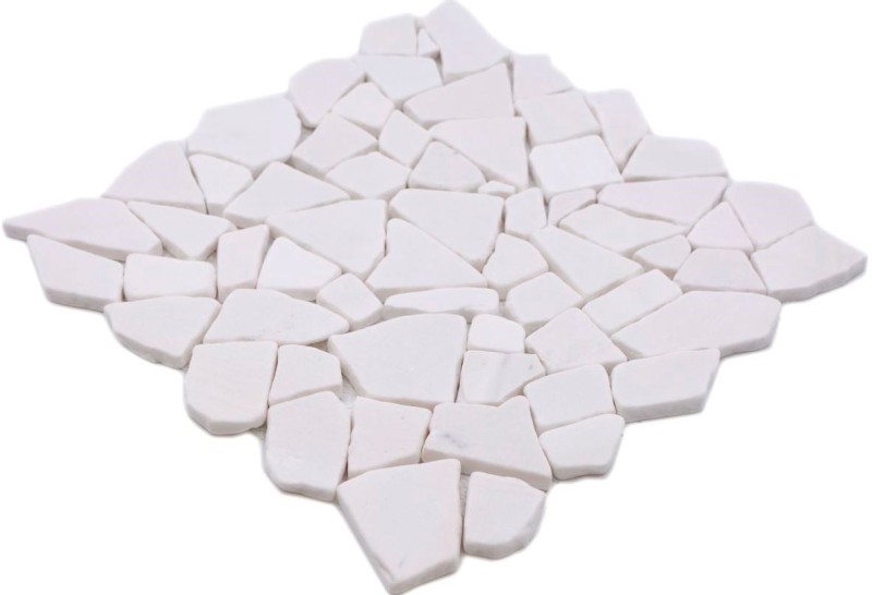 Mosaico de mármol de cantera de piedra natural poligonal blanco pared revestimiento azulejo backsplash azulejo de la pared azulejo de la cocina - MOS44-0102