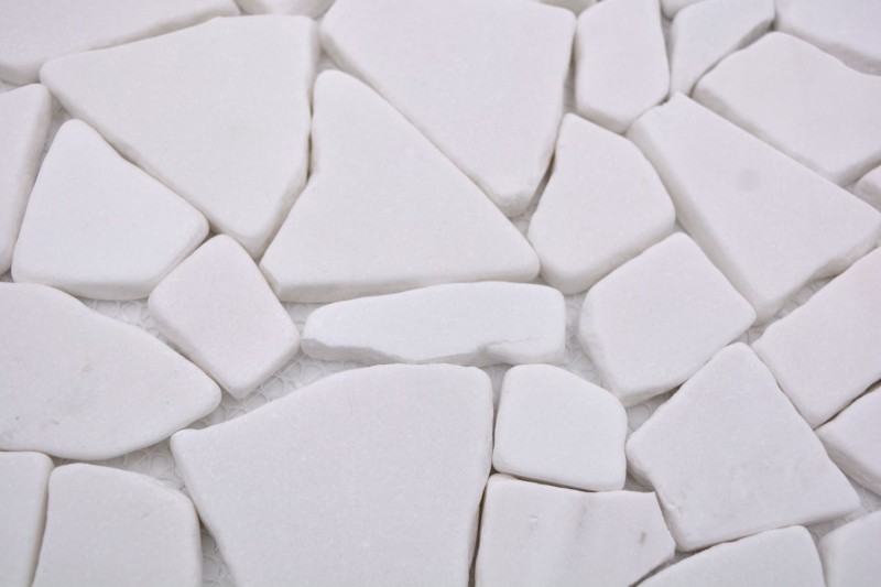 Mosaico de mármol de cantera de piedra natural poligonal blanco pared revestimiento azulejo backsplash azulejo de la pared azulejo de la cocina - MOS44-0102