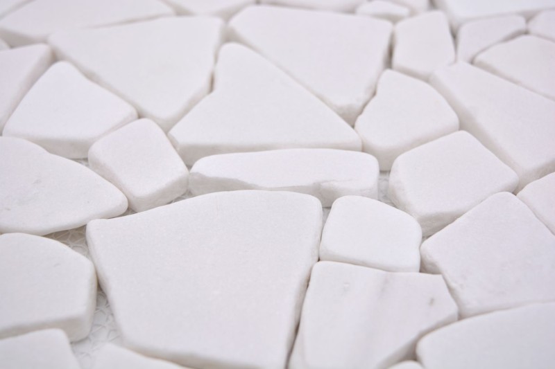 Mosaico de mármol de cantera de piedra natural poligonal blanco pared revestimiento azulejo backsplash azulejo de la pared azulejo de la cocina - MOS44-0102