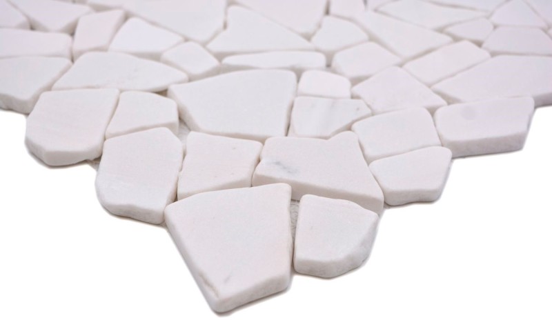 Mosaico de mármol de cantera de piedra natural poligonal blanco pared revestimiento azulejo backsplash azulejo de la pared azulejo de la cocina - MOS44-0102