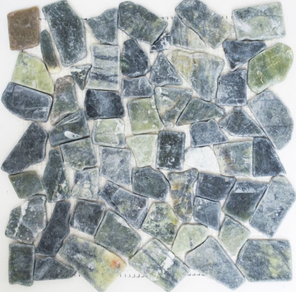 Mosaico de mármol de cantera de piedra natural poligonal gris-verde antracita azulejo backsplash azulejo de la pared azulejo de la cocina - MOS44-0208